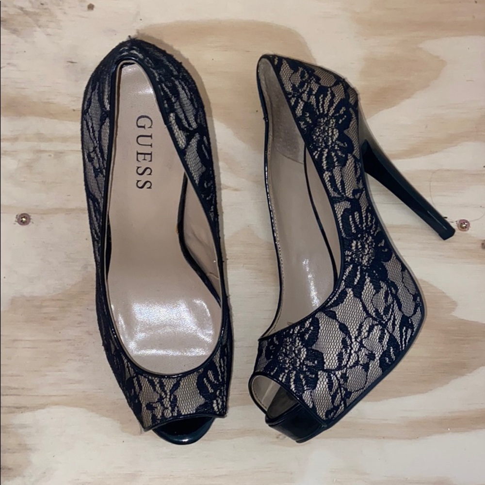 Guess Lace Open Toe Stilleto